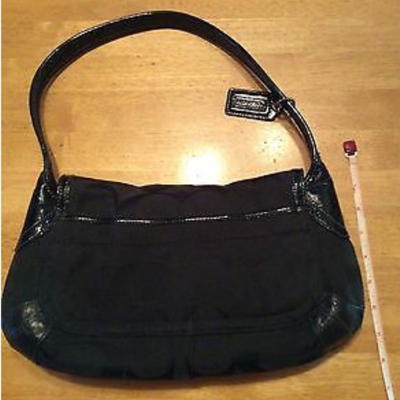 COACH Logo C Black Leather BAG hangtag Authentic - Picture 2 of 9
